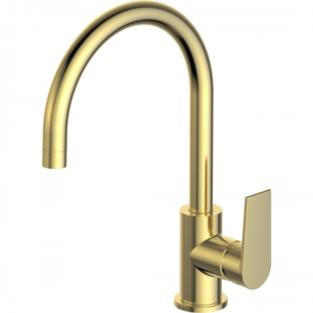 Vitruvius Rubicon Single lever kitchen mixer with high swivel spout Brushed Gold